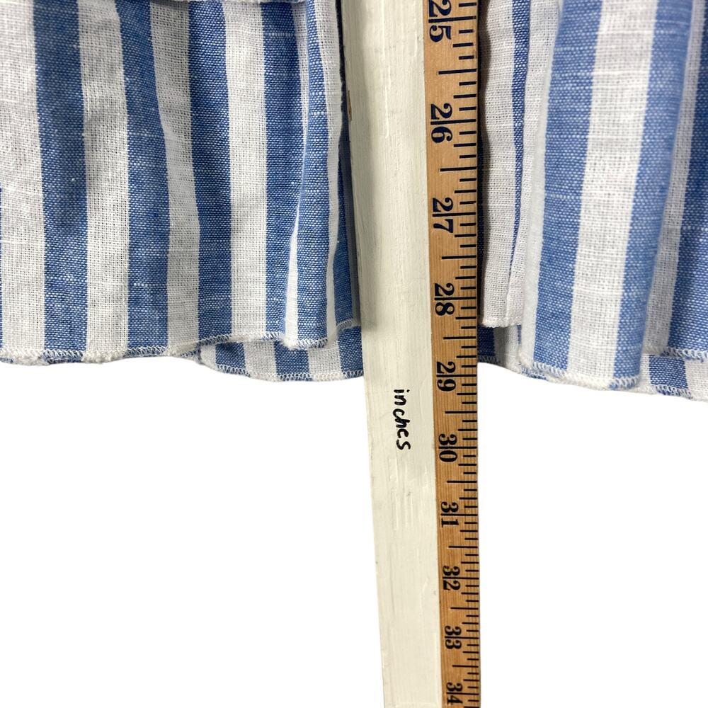 Blue & White Striped Midi Skirt with Ruffle Hem - 100% Cotton - Picture 4 of 4